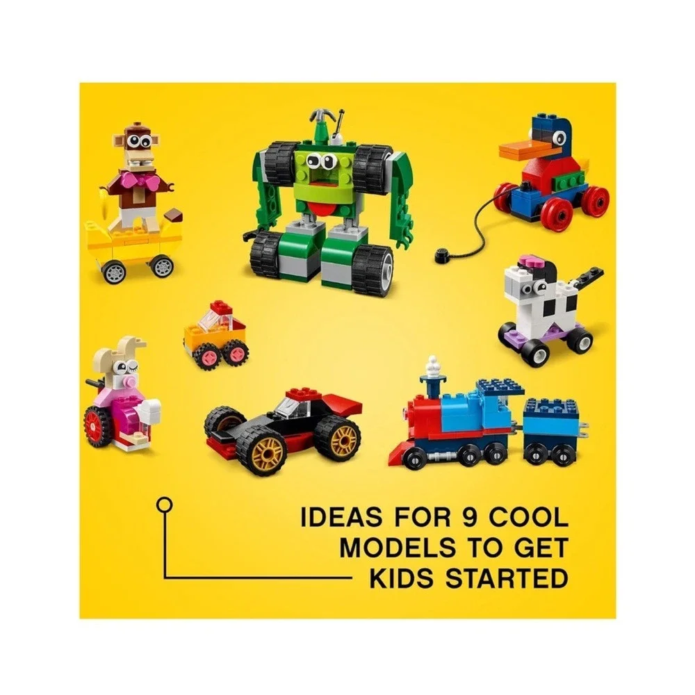 LEGO Classic Bricks and Wheels 11014 Building Kit, 653 pieces.
